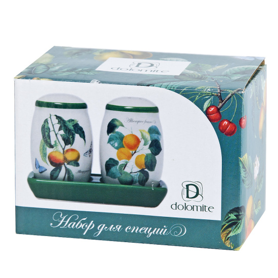 Набор для специй солонка/ перечница "Fruit Garden" 11х6х8,5см (керамика) L2521143 Набор для специй солонка/ перечница "Fruit Garden" 11х6х8,5см (керамика) L2521143
