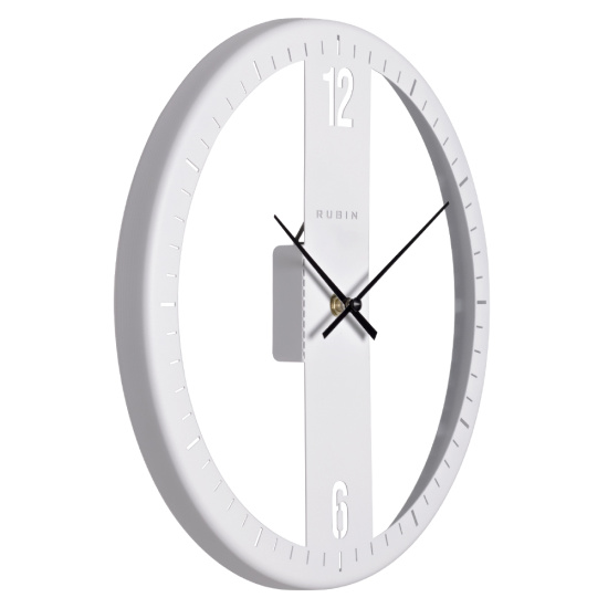 Часы настенные из металла, 32см открытая стрелка, белый "Классика" "Рубин" 3237-001,,