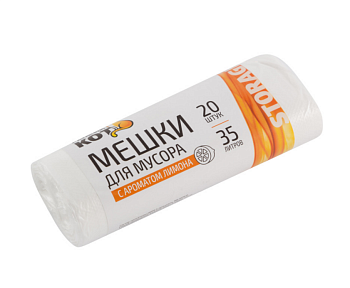 Мешки д/мусора "РЫЖИЙ КОТ" 35л (20шт./рул.) с ароматом лимона 310360