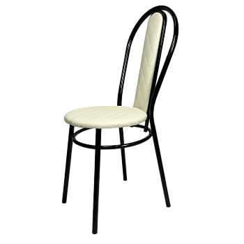 Стул "Венский" к\з стег.Крем н.черный