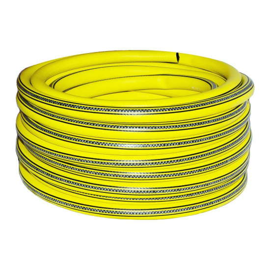 Шланг ТЭП армированный 3-х слойный 18х24мм(3/4")Колор(COLOR)желтый с прозрачной полосой 25м 123905