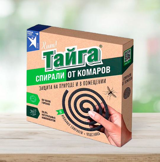 Спирали от комаров угольные 30шт Тайга Хит! ИН-140