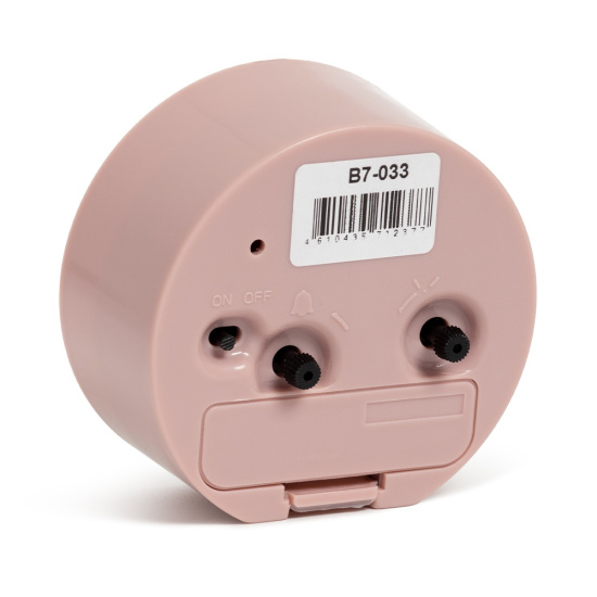 В7-033 Будильник кварц, корпус розовый "Альпака"
