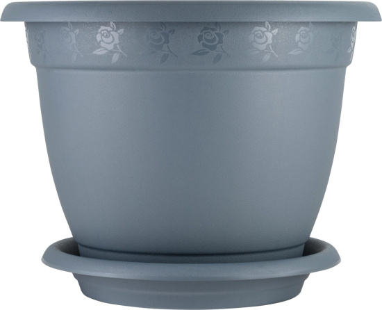 Горшок для цветов InGreen Афродита D 290 mm, 7,8л с подставкой №6 серый IG420611026 