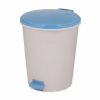 Ведро 12л с педалью св.беж.-синий М7992