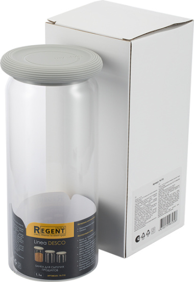 Банка для сыпучих продуктов 1,1л Linea Desco 74-715 Банка для сыпучих продуктов 1,1л Linea Desco 74-715