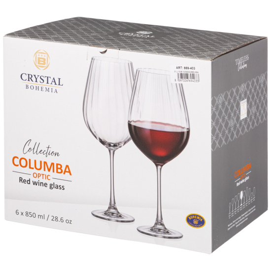 НАБОР БОКАЛОВ ДЛЯ ВИНА "COLUMBA OPTIC" ИЗ 6ШТ 850МЛ 669-403 НАБОР БОКАЛОВ ДЛЯ ВИНА "COLUMBA OPTIC" ИЗ 6ШТ 850МЛ 669-403