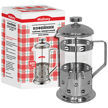 Чайник/кофейник (кофе-пресс) "Caffè"  B535-800ML (сталь)	950082