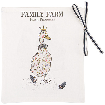 МЕШОЧЕК ПОДАРОЧНЫЙ "FAMILY FARM" 25Х23СМ,100% ХЛОПОК,БЕЛЫЙ,ТВИЛ,ПРОПИТКА (850-742-9)
