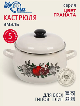 Кастрюля 5,0 литров (Цвет граната) С-4216АП2/4Жм