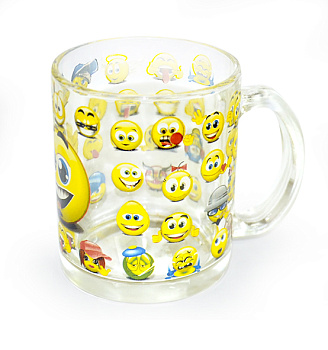 Кружка для чая 300мл арт 208-Д (Смайлики) 