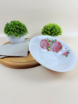 Салатник Eclipse "Пионы" 600 мл, 17,5 см, 7" с7-7435#  (эконом) фарфор 84778