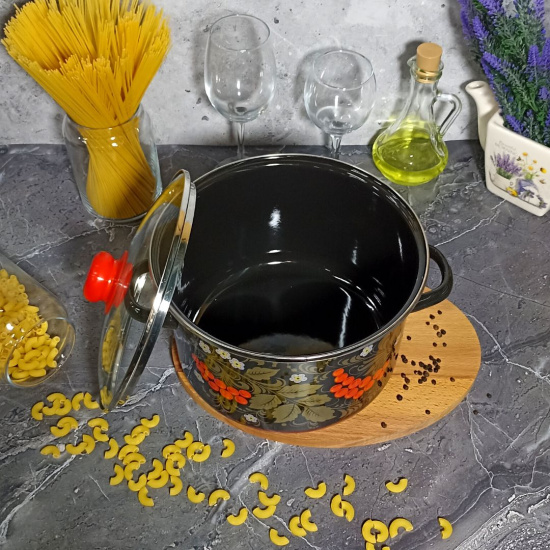 Кастрюля 5,5 л цил. Рябина 7RD221S черн