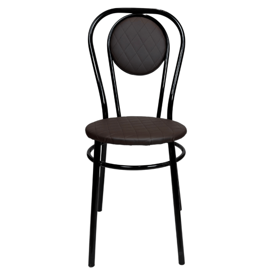 Стул №5 (метал.) к\з стег. Венге н.черный