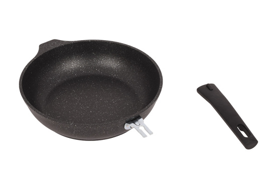 Сковорода 240/60мм со съемной ручкой,антипригарное покрытие (темный мрамор) смт246а