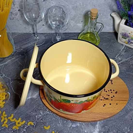 Кастрюля 4,5л 1с17/с крем. Клубника садовая