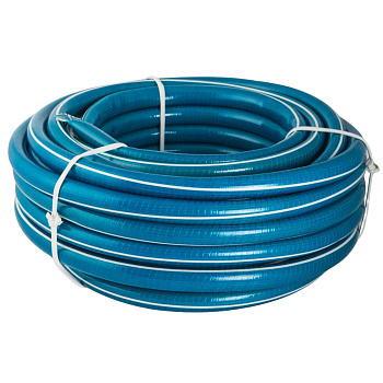 Шланг поливочный ПВХ армированный 15мм/25м (супер) синий с белой полосой Шланг поливочный ПВХ армированный 15мм/25м (супер) синий с белой полосой