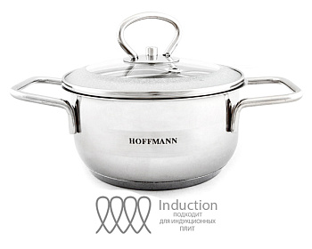 Кастрюля 0,8л. с крышкой нержавеющая сталь 3-х сл. капсульное дно НМ 5312 (12 см)