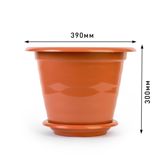 Горшок цв."Виола" 16л. с под. коричневый М1538
