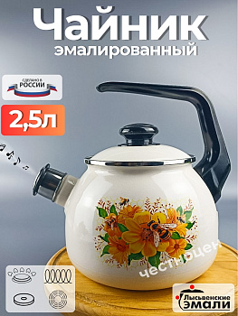 Чайник для плиты 2,5 л. (Цветочный мед) (С-2711АП/4ЖмРч) 