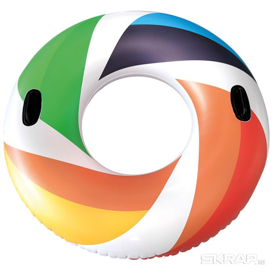 Круг для плавания надувной с ручками "Цветное колесо" 118 см SC-51 Ecos 993151