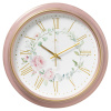 3527-012 (10) Часы настенные круг d=35см, корпус розовый с патиной, "Розы", Рубин