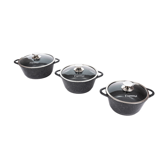 Набор кастрюль Гранит 2л, 3л, 4л с кр., нКас01аг