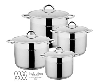 Набор кастрюль, нержавеющая ст., 5 сл. капс.дно, 8 пр.(кастрюли 4шт-7,5л, 9,5л, 12л, 14,2л) НМ 6688 Набор кастрюль, нержавеющая ст., 5 сл. капс.дно, 8 пр.(кастрюли 4шт-7,5л, 9,5л, 12л, 14,2л) НМ 6688