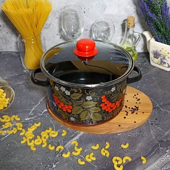 Кастрюля 5,5 л цил. Рябина 7RD221S черн