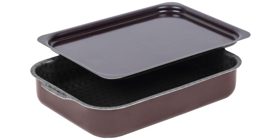 60633524 Противень 270*350мм, мет/крышка "Кружево"