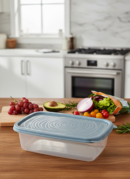 Контейнер прямоугольный "Романо" 1,6л серо-голубой С852СГОЛ