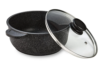 Кастрюля алюминиевая с антипригарным покрытием и стеклянной крышкой 8л серии "Орион" 1708-04-10