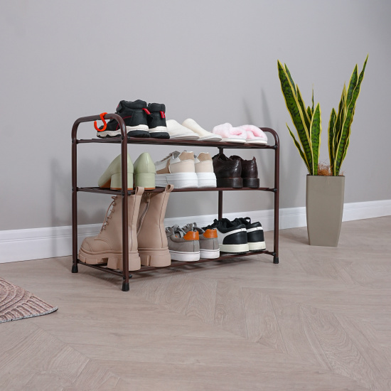 Подставка для обуви "Альфа 23" (Коричневый) (3-х полочная,60см)