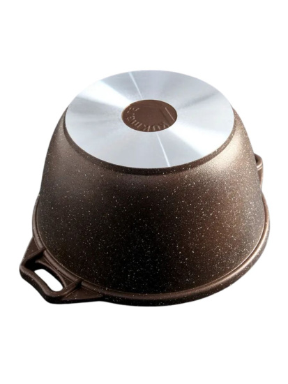 Кастрюля 6,0л со стекл. кр. АП (кофейный мрамор) кмк62-1а