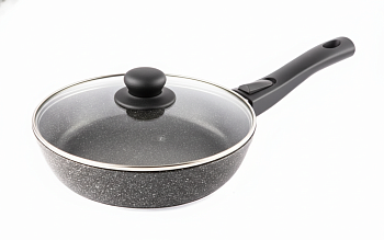 Сковорода с крышкой и съемной ручкой линейка Мрамор серии "ОРИОН" д.22 1922-04-01-10