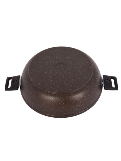 Сотейник 300/85мм со съемными ручками, стеклянной крышкой АП (кофейный мрамор) смк308а