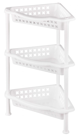 Этажерка угловая  3-х секц. белая  М6471