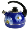 Чайник 3,5л. (конс. ручка) - синий/ромашки(нерж. сталь)индивидуальная упаковка. РT04/35/05/14