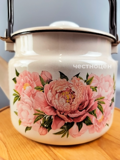 Чайник для плиты 2,0 литра С-2710П2/4ЖмРч (Букет пионов)