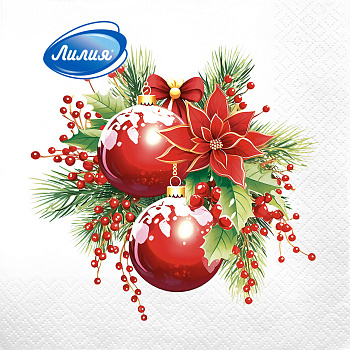 Салфетки Лилия 33*33 "Новогодняя композиция" 2сл 20л (3019)