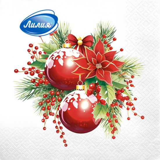 Салфетки Лилия 33*33 "Новогодняя композиция" 2сл 20л (3019)