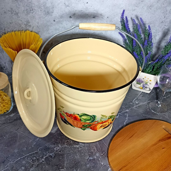 Ведро 12,0л с крышкой 1с28с с рисунком