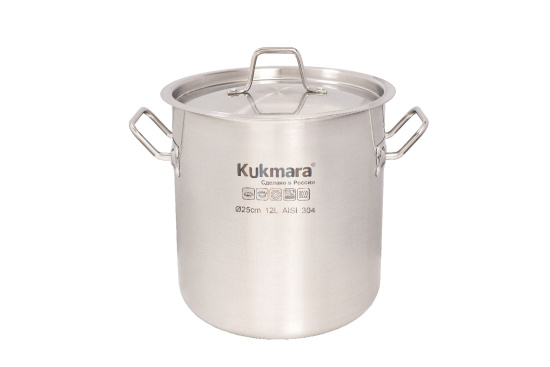 Котел Kukmara линии "HoReCa" 12 литров, диаметром 25см, с металлической крышкой HRC-SP12025M Котел Kukmara линии "HoReCa" 12 литров, диаметром 25см, с металлической крышкой HRC-SP12025M