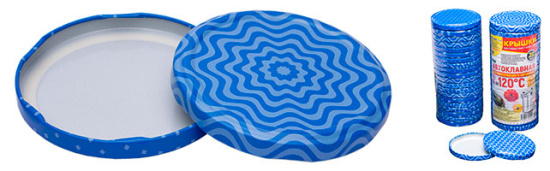 Крышки металлические винтовые ТО-82 Автоклавная Синяя для стерилизации (20шт)