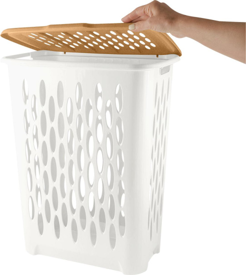 Корзина для белья Keeplex Wood с откидной крышкой 37л 42,2х29х51,5см KL180111624