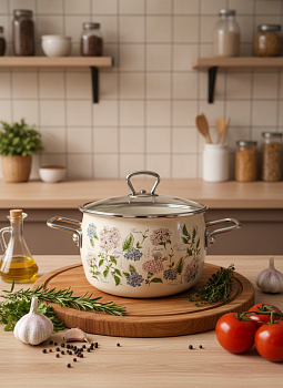 Кастрюля сф. 3л "Buket", слон. кость, 1SC185S