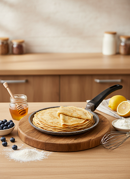 Сковорода блинная д. 220  с антипригарным покрытием с ручкой soft-tiuch АЛТАЙ 0822-07