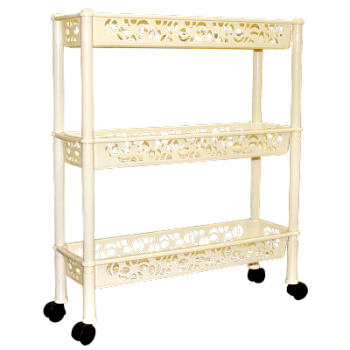 Этажерка Keeplex Light на колесиках трехсекционная прямоугольная длинная 58х18х69см KL2830