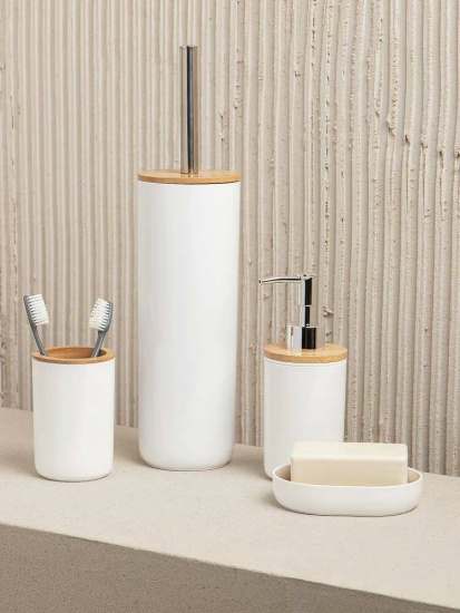 Набор аксессуаров для ванной комнаты "Бамбук" (белый) М8167