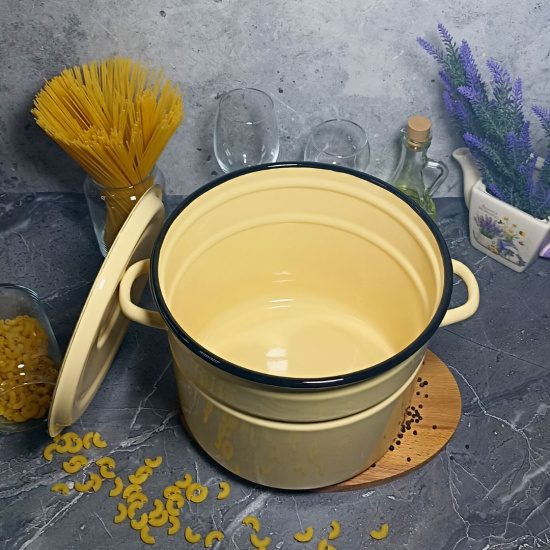 Кастрюля 9,0л 2с200/с без рис. крем.